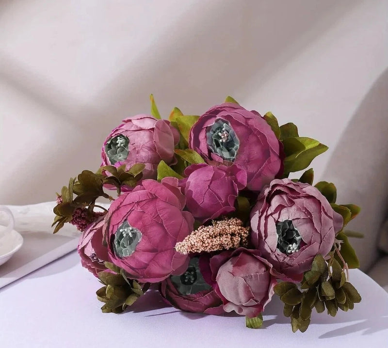 NEW Artificial Bouquet Of Purple Peonies__BENEFITS AMERICAN HEART ASSOCIATION__ Peony