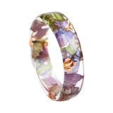 Hydrangea Resin Ring Real Pressed Flower Botanical Band Gold Silver Copper Hydrangea