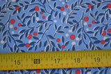 By 1/2 Yd, Red & Navy Vines on Blue Fabric/Kaufman/Zimmerman/Sweet Pickins,M8900 Flowering Plants