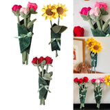 Flower Plush Doll Soft Cute Fabric Bouquet for Girls Women Valentine's Day Sunflower