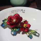 Velvet Peony Hanfu Qipao Flower Headpiece Chinese Style Hair Comb Accessory Peony