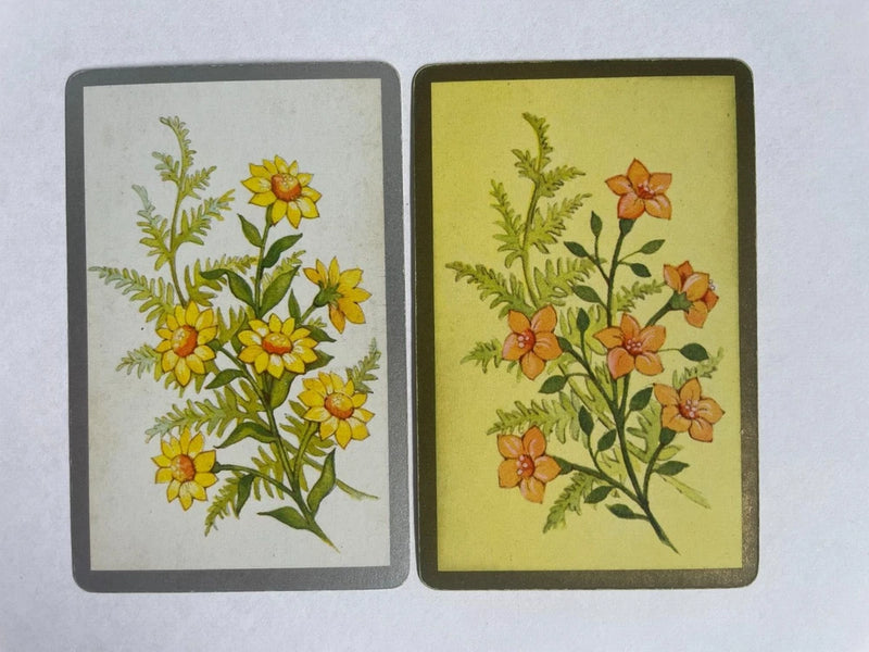 Sunflowers Petunia Flowers Blossoms Artist Painting 2 Single Swap Playing Cards Sunflower
