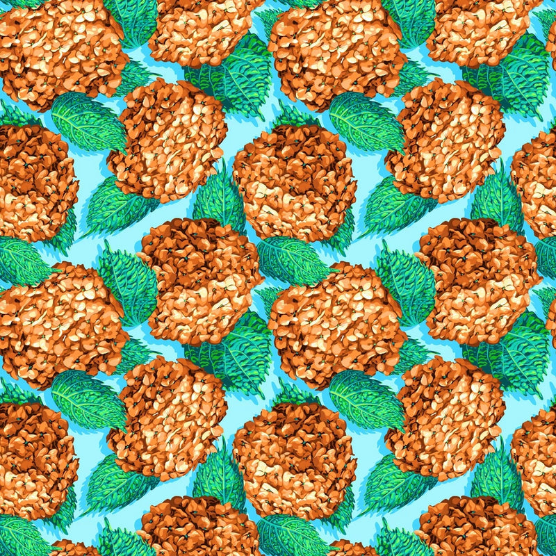 Florescence - Hydrangea Hedgerow Marigold by Sam Wilde for Free Spirit - 1/2 yd Hydrangea