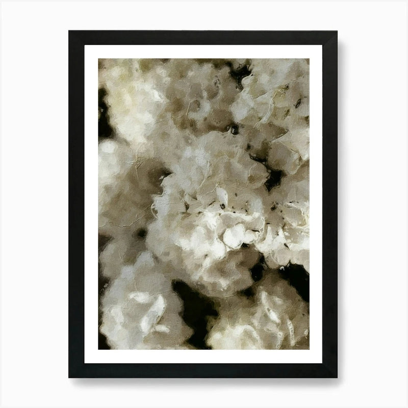 White Hydrangeas Flowers Oil Painti Framed Wall Art Poster Canvas Print Picture Hydrangea