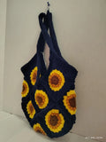 Hand crocheted sunflower purse unlined Sunflower