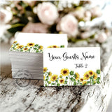 SUNFLOWER FIELD FLORAL WEDDING FLAT PLACE CARDS, TAGS or ESCORT CARDS #35 Sunflower