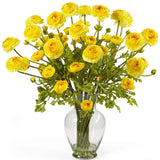 Ranunculus Liquid Illusion Silk Flower Arrangement Yellow Decor Ranunculus