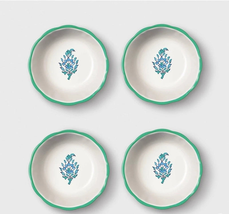 Roller Rabbit x Target 4pc Set of 11.5 oz Blue Bouquet Melamine Bowls Bouquet