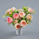 Lifelike Silk Peony Bouquet Wedding Decor and Home Floral Arrangement Display Peony