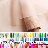 By Yard Stiff Transparent Silk Gauze 100 Natural Silk Organza Fabric Wedding Diy Roses