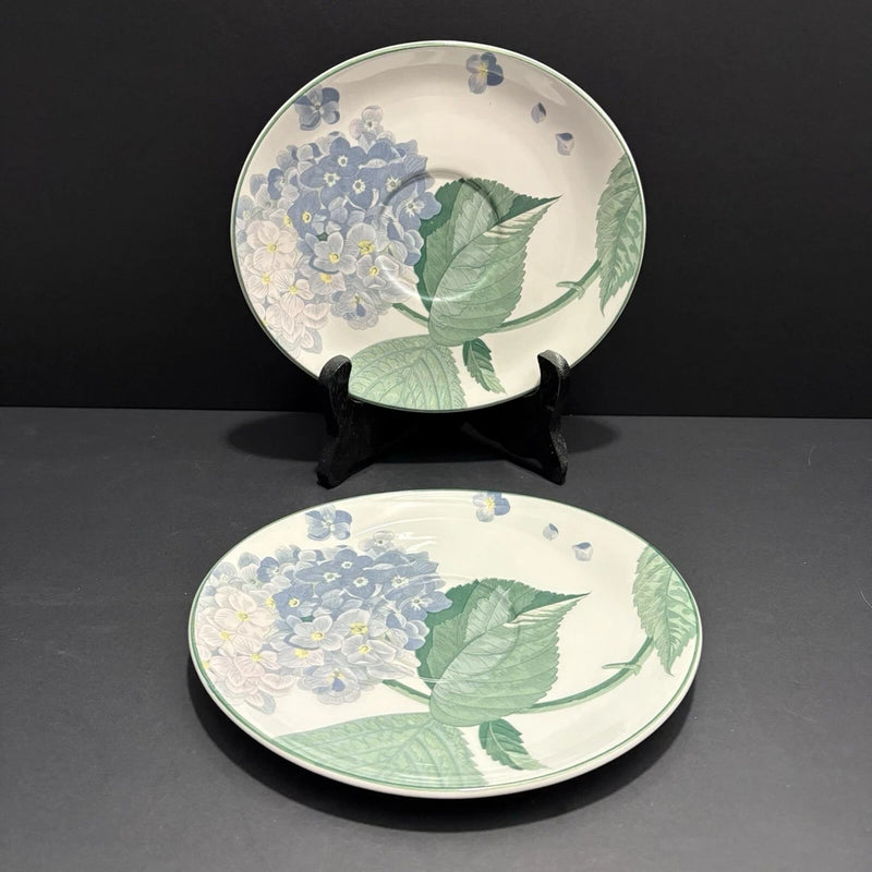 2 Sango Southampton Oval Saucer Plates Hydrangea Flower Larry Laslo Collection Hydrangea