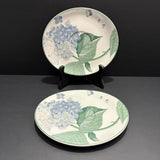 2 Sango Southampton Oval Saucer Plates Hydrangea Flower Larry Laslo Collection Hydrangea