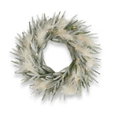Seasonal LLC Prelit Christmas Pine Pampas Wreath 26 Inch LED Lights 400 Branches Pampas Grass