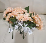 Target Bullseye Playground Artificial Flowers HYDRANGEA x20 peach Bouquet Hydrangea