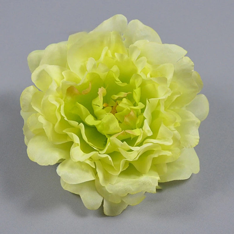 Vibrant Artificial Peony Flower Heads for DIY Floral Bouquets 13CM Pack of 3 Green Plant