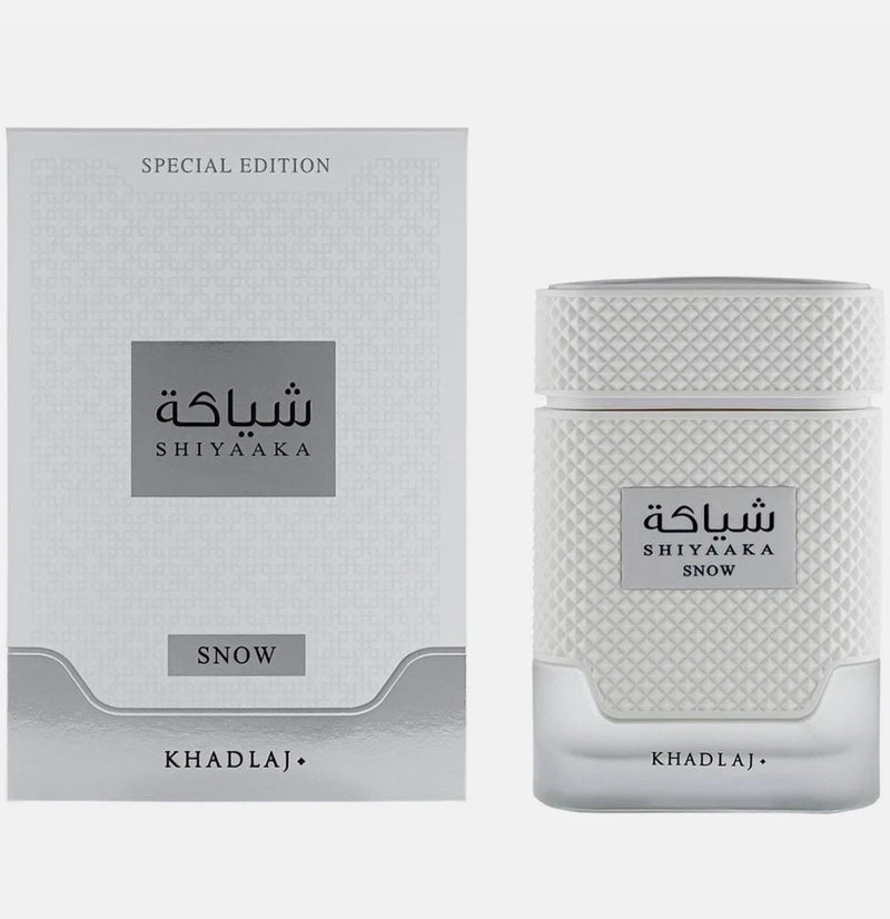 KHADLAJ SHIYAAKA SNOW EAU DE PARFUM FOR MEN 3.4 oz 100 ml -Free Ship EDP