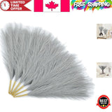 Luxurious Grey Faux Pampas Grass Set - Perfect Wedding and Home Centerpieces Pampas Grass