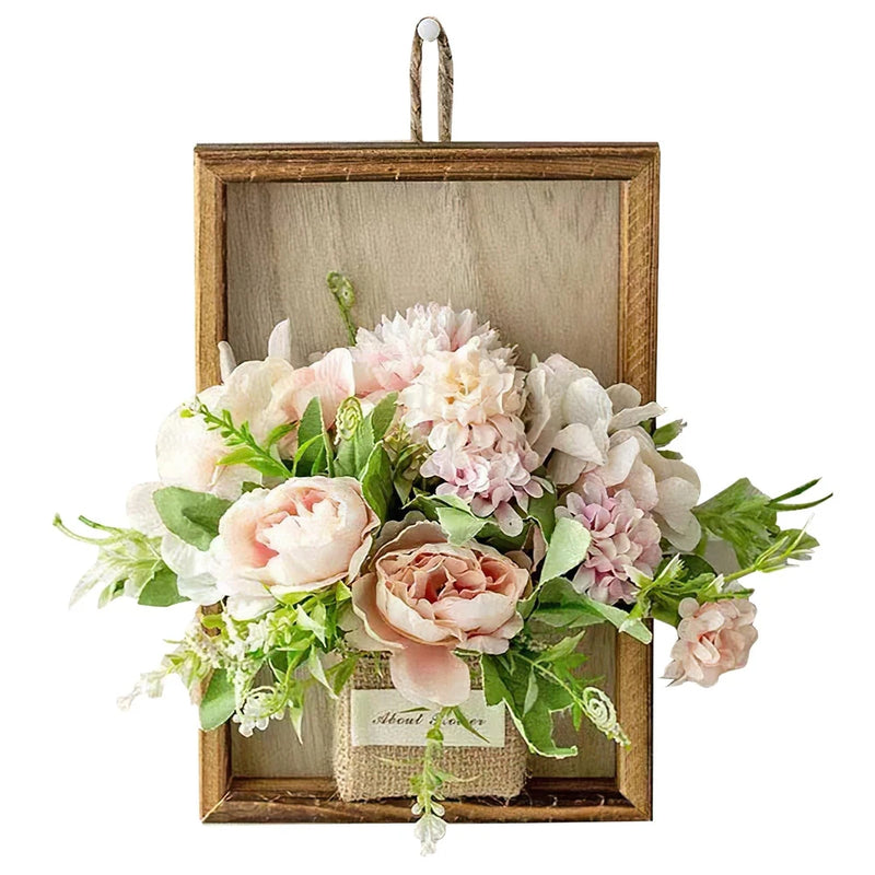 Rustic Wood Wall Decor with Hydrangea Flowers Ð Farmhouse Floral Wall Art for... Hydrangea