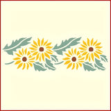SUNFLOWER BORDER STENCIL - VICTORIAN BAROQUE DECO VINTAGE - The Artful Stencil Sunflower
