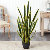 4Õ Sansevieria Snake Artificial Plant UV (Indoor/Outdoor) Decor. Retail $204 Green Plant