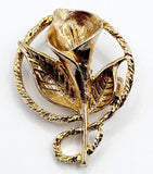 CALLA LILY Flower Summertime Gold Tone  Small Vintage Brooch Pin Lily