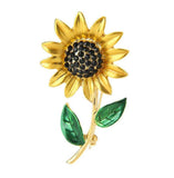 EatingBiting Elegant Sunflower Green Leaf Clothes Accessories Brooch Pin Lape... Sunflower