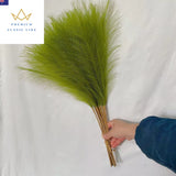 55CM 10PCS Fluffy Pampas Grass Boho Decor Flower Fake Plant Reed Simulated Weddi Green Plant