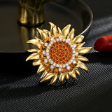 Light Luxury High-end Sunflower Brooch High-end Brooch Plant Chest Flower Sunflower