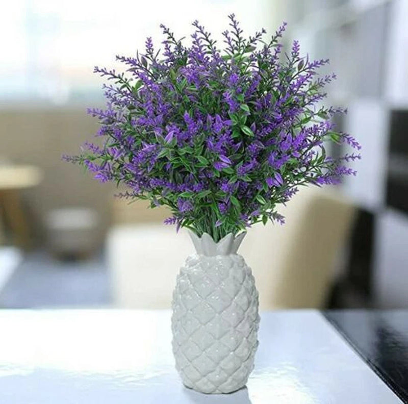 8Bundles Artificial Plants Flowers Fake Outdoor Plastic Faux UV Resistant Decor Bouquet