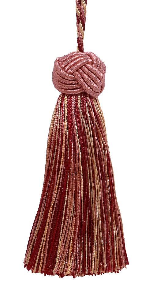 Red, Light Rose 3.5" Tassel Tieback Rose Bouquet [Individual] Bouquet