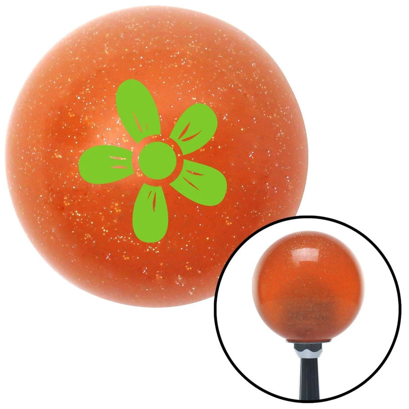 Green Flower - Daisy Orange Metal Flake Shift Knob w/ M16x1.5 Insert Shifter Daisies