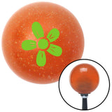 Green Flower - Daisy Orange Metal Flake Shift Knob w/ M16x1.5 Insert Shifter Daisies