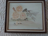 CANVAS PANEL BOARD OIL PAINTING - BEIGE/YELLOW HYDRANGEA Hydrangea