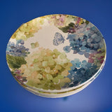 8 Shabby Chic Blue Butterfly Hydrangea MELAMINE Dinner Plate Set Floral Summer Hydrangea