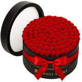 Moss Heart 100 Preserved Roses, Forever Flowers for Delivery 100 Red Roses