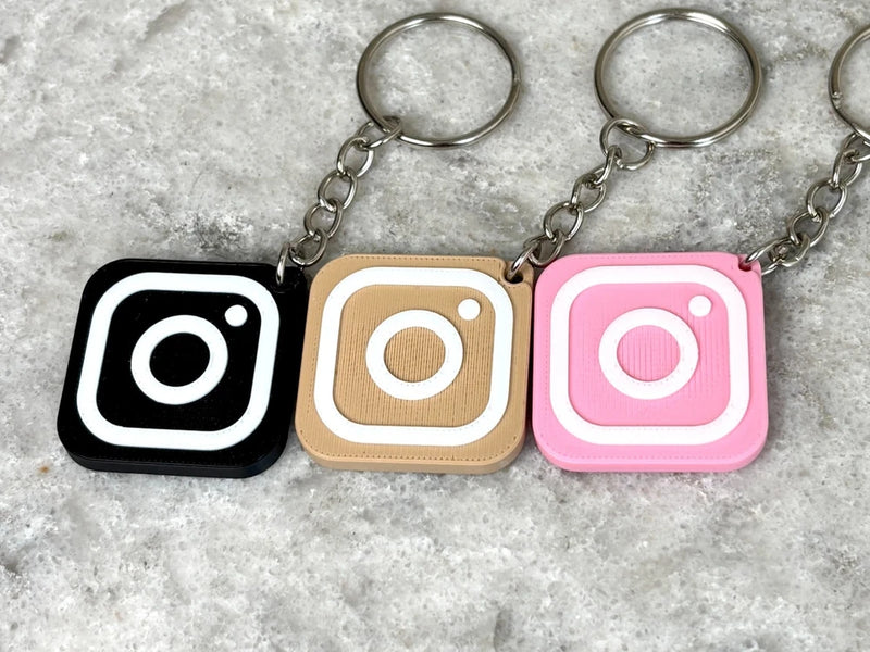 NFC Instagram Logo Keytag , Programmable Digital Business Card , NFC Keychain Roses