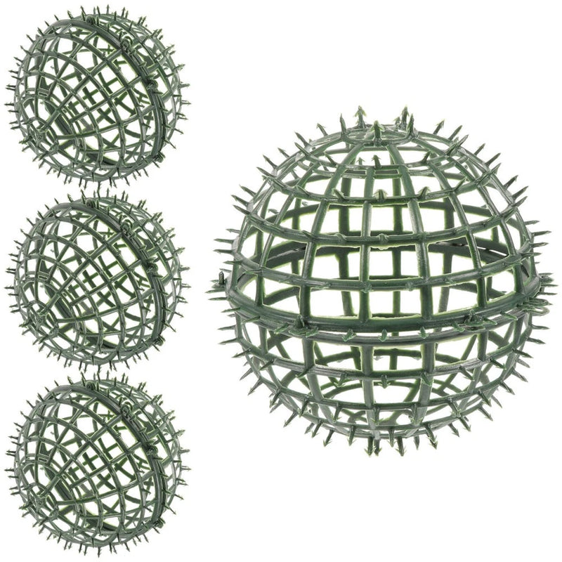4 Pcs Indoor Plant Ball Cage Grass Shelf Topiary Frame Faux Rack Green Plant