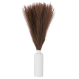 50 Pcs Faux Pampas Grass, 22 Inch Fluffy Pampas Grass Decor, Dark Brown Pampas Grass
