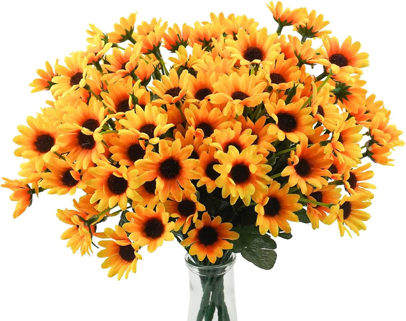 Uieke 6 Bundles Sunflowers Artificial Flowers Daisy Mums Fake Flowers Outdoor UV Sunflower