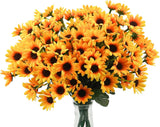 Uieke 6 Bundles Sunflowers Artificial Flowers Daisy Mums Fake Flowers Outdoor UV Sunflower