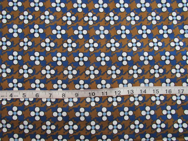 1 yd 100% Cotton Fabric "Hounds Tooth Floral" by Spring Creative Flowering Plants