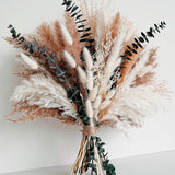 Pampas Grass Bouquet, Dried Flowers, Olive Eucalyptus,Wedding Centerpiece, Brown Pampas Grass