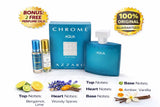 Azzaro Chrome Aqua 3.4oz EDT + 2 Free Oils Gift Set 100% Original Men Fragrance EDP