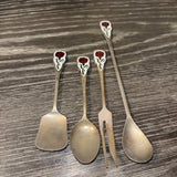 EPNS Carnations set of 4 Silver plated  Purple Flower Carnation