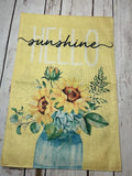 Hello Sunshine Sunflower Burlap Garden Flag 12Ó X 18Ó Double Sided Sunflower