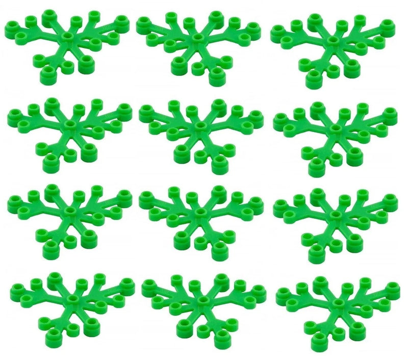 LEGO bright green 6x5 leaf plant pieces, set of 12