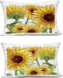 Warm Blossoms Yellow Sunflowers Outdoor Pillow Set by Kim Allen - 2 Pieces Sunflower