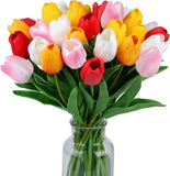 15Pcs Real Touch Artificial Tulips in Assorted Colors for Home & Wedding Decor Bouquet