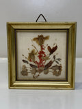 Vtg Reichlin Handmade in Switzerland Framed Mini Dried Flower Art Dried Flower