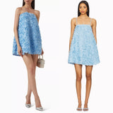 NWT Elliatt Kaia Trapeze Mini Dress in Hydrangea Blue - Size Large Hydrangea